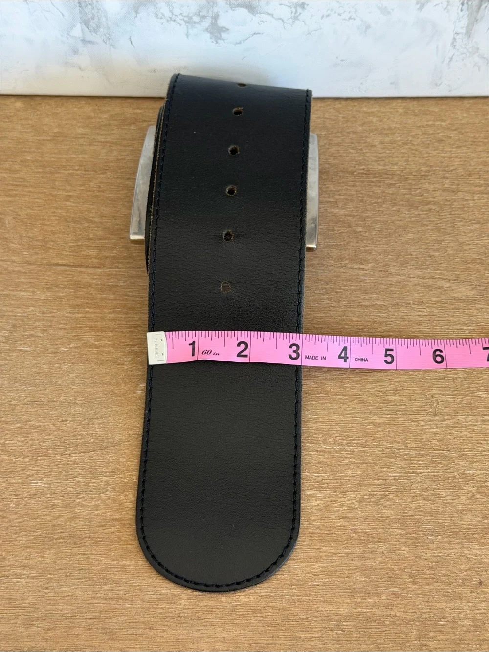 Y2K Women's Black Wide Waist Belt with Silver Buckle
